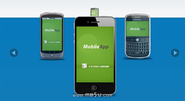 jquery 3D图片滚动一个漂亮的手机软件网站图片展示