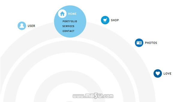 jquery 导航 鼠标滑过类似气泡放大缩小显示二级菜单