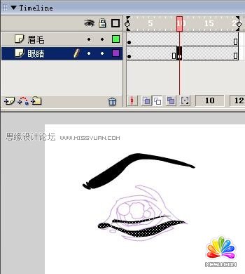Flash制作卡通人物眨眼动画的方法,PS教程,思缘教程网