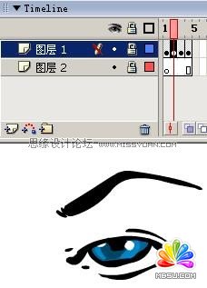 Flash制作卡通人物眨眼动画的方法,PS教程,思缘教程网
